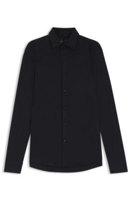 Slim-fit shirt in brushed stretch flannel by HUGO BOSS