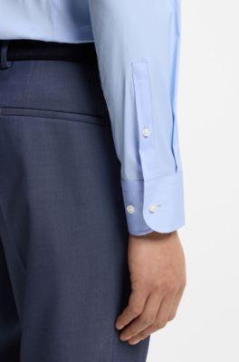 Slim-fit shirt in easy-iron cotton-blend poplin by HUGO BOSS