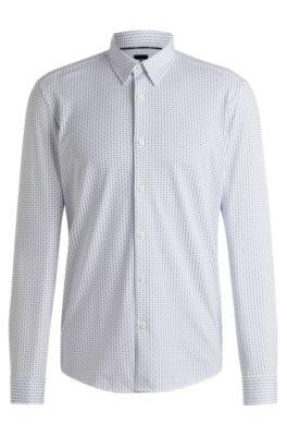 Slim-fit shirt in printed jersey by undefined Slim-fit shirt in printed jersey by undefined