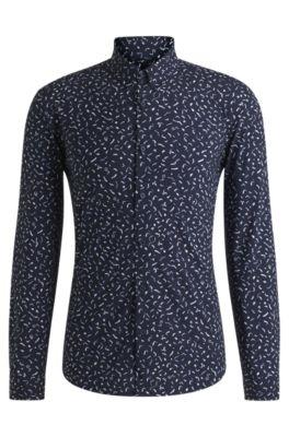 Slim-fit shirt in printed performance-stretch fabric by HUGO BOSS