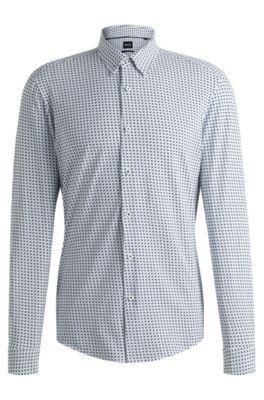 Slim-fit shirt in printed performance-stretch fabric by HUGO BOSS