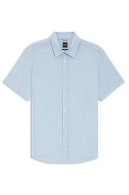 Slim-fit shirt in stretch linen by HUGO BOSS