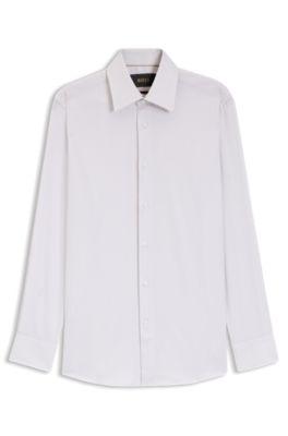 Slim-fit shirt in structured Italian-made cotton by HUGO BOSS