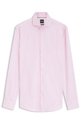 Slim-fit shirt in structured wrinkle-free cotton by HUGO BOSS