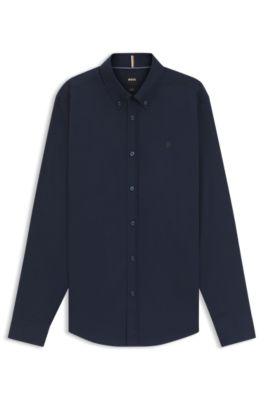 Slim-fit shirt with Double B monogram by HUGO BOSS