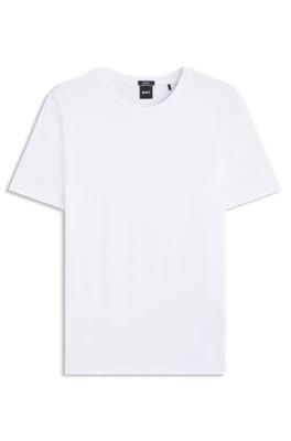 Slim-fit short-sleeved T-shirt in mercerised cotton by HUGO BOSS