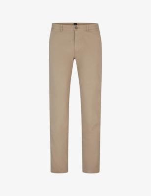 Slim-fit straight-leg stretch-cotton chinos by HUGO BOSS
