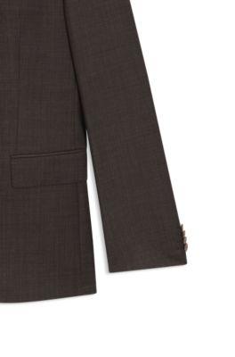 Slim-fit suit in micro-patterned stretch virgin wool by undefined