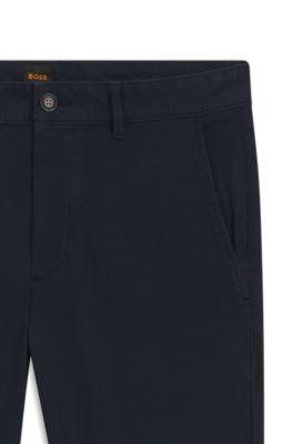 Slim-fit trousers in stretch-cotton dobby by HUGO BOSS