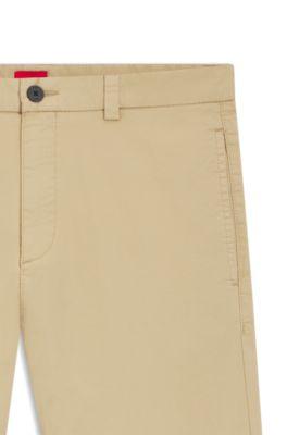Slim-fit trousers in stretch-cotton gabardine by HUGO BOSS