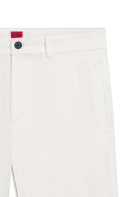 Slim-fit trousers in stretch-cotton gabardine by HUGO BOSS