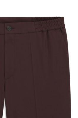 Slim-fit trousers in wool-blend poplin by HUGO BOSS