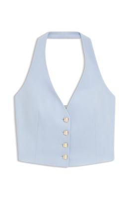 Slim-fit waistcoat with halterneck by HUGO BOSS