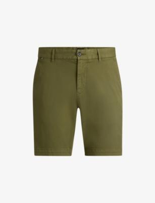 Slip-Pocket Straight-Leg Slim-Fit Stretch-Cotton Shorts by HUGO BOSS