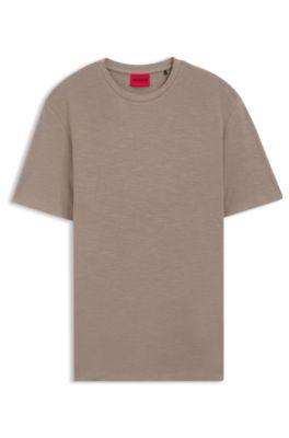 Slub-interlock T-shirt in a slim fit by HUGO BOSS