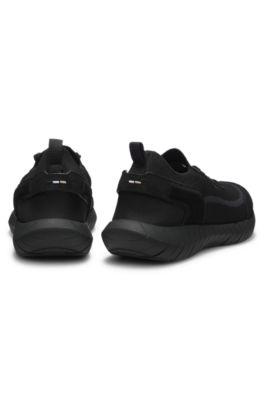 Sock sneakers with suede trims by HUGO BOSS