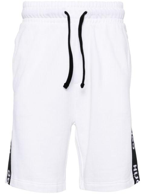 Sporty logo-tape cotton shorts by HUGO BOSS