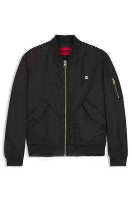 Stacked-logo bomber jacket with water-repellent finish by HUGO BOSS