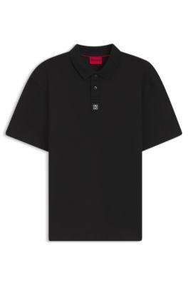 Stacked-logo polo shirt in interlock cotton by HUGO BOSS