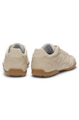 Stacked-logo trainers in faux leather by HUGO BOSS