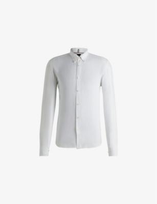 Stand-Collar Slim-Fit Stretch-Cotton Shirt by HUGO BOSS