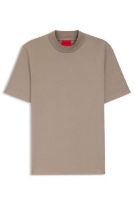 Stand-collar slim-fit T-shirt in stretch cotton by HUGO BOSS