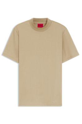Stand-collar slim-fit T-shirt in stretch cotton by HUGO BOSS