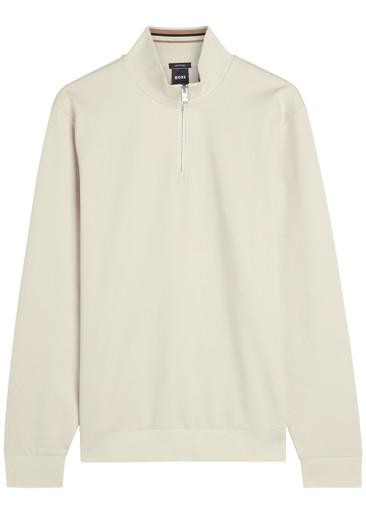 Stimmann half-zip cotton-blend sweatshirt by HUGO BOSS
