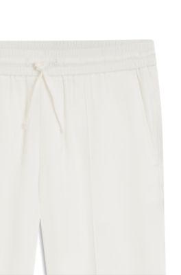 Straight-fit drawstring trousers in a linen blend by HUGO BOSS