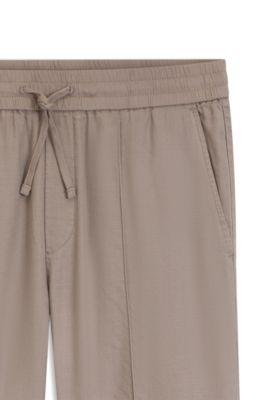 Straight-fit drawstring trousers in a linen blend by HUGO BOSS