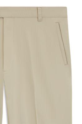 Straight-fit trousers in stretch-cotton dobby by HUGO BOSS