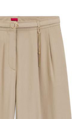 Straight-fit trousers with gold-tone carabiner chain by HUGO BOSS