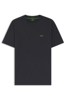 Stretch-cotton T-shirt with logo detail by HUGO BOSS