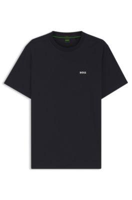 Stretch-cotton T-shirt with logo detail by HUGO BOSS