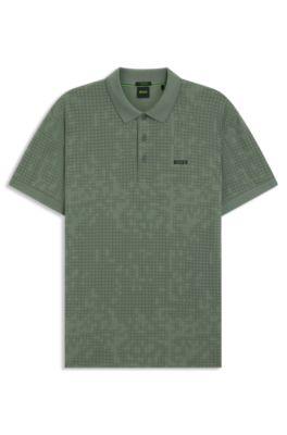 Stretch-cotton polo shirt with all-over print by HUGO BOSS Stretch-cotton polo shirt with all-over print by HUGO BOSS