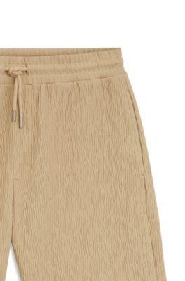 Stretch-cotton shorts with creased effect by HUGO BOSS