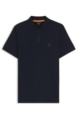 Stretch-cotton slim-fit polo shirt with logo patch by HUGO BOSS
