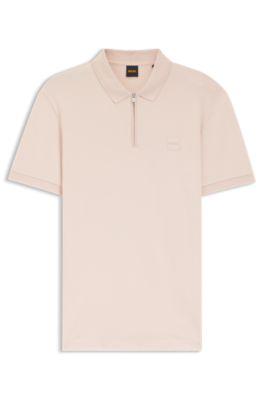 Stretch-cotton slim-fit polo shirt with logo patch by HUGO BOSS