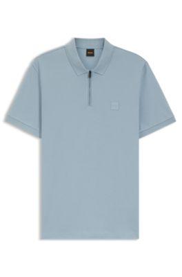 Stretch-cotton slim-fit polo shirt with logo patch by HUGO BOSS