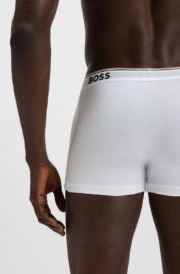 Stretch-cotton trunks with repeating logos by HUGO BOSS