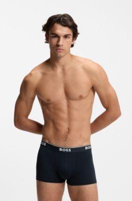 Stretch-cotton trunks with repeating logos by HUGO BOSS