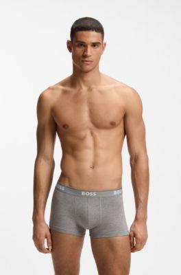 Stretch-cotton trunks with repeating logos by HUGO BOSS