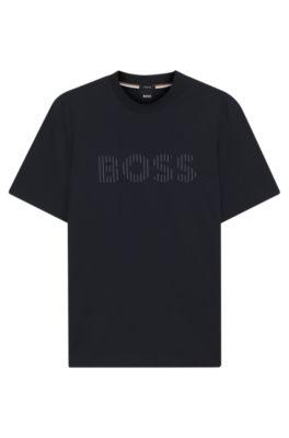 Stripe-artwork T-shirt in cotton jersey by HUGO BOSS
