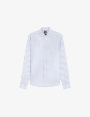 Striped Regular-Fit Linen Shirt by HUGO BOSS