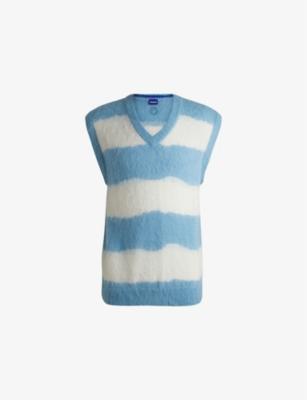 Striped V-neck knitted vest by HUGO BOSS