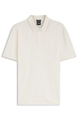Striped cotton polo shirt with tipping by HUGO BOSS
