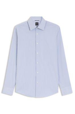 Striped regular-fit shirt in performance-stretch fabric by HUGO BOSS