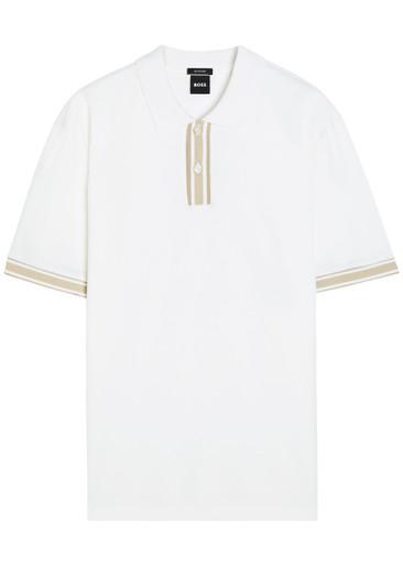 Striped-trim cotton polo shirt by HUGO BOSS