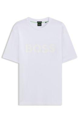 Structured-logo T-shirt in cotton jersey by HUGO BOSS