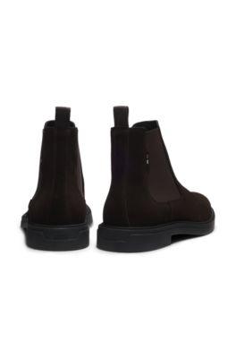 Suede Chelsea boots with signature stitching by HUGO BOSS